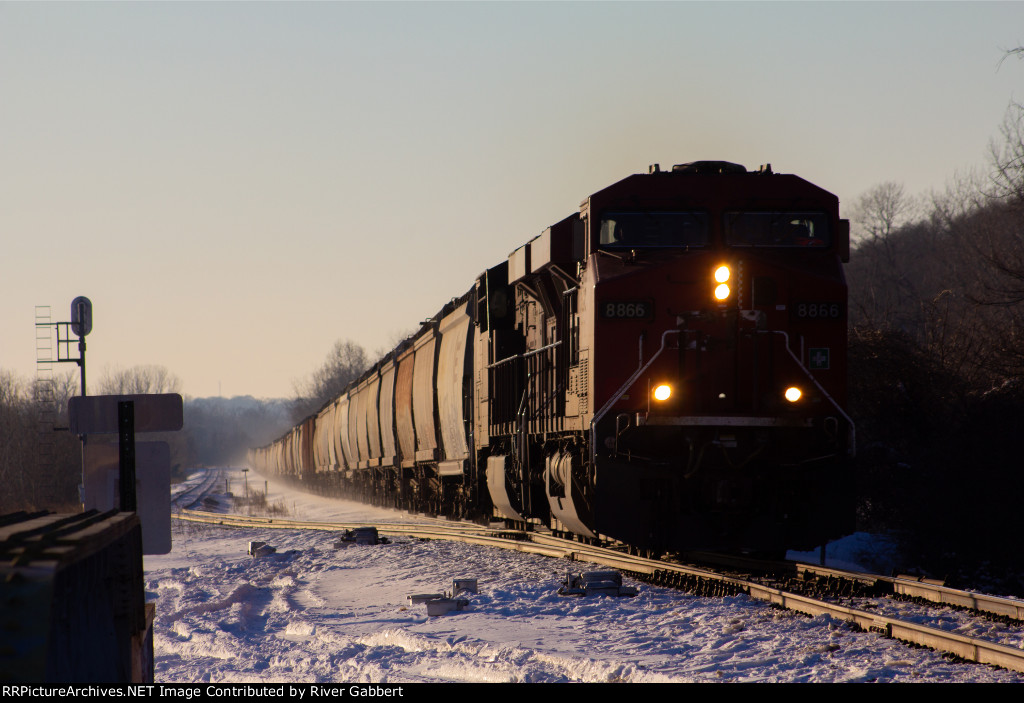 Eastbound CPKC Run-Through Grain Train at Parkville